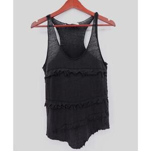 IRO JEANS Tank Top Womens Small Black Linen Bohan Whimsigoth Edgy Baddie Rocker